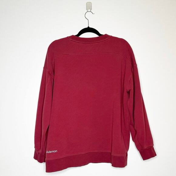 Lululemon Perfectly Oversize Crew Sweatshirt Women'sBurgundy Size 10 - Picture 2 of 3